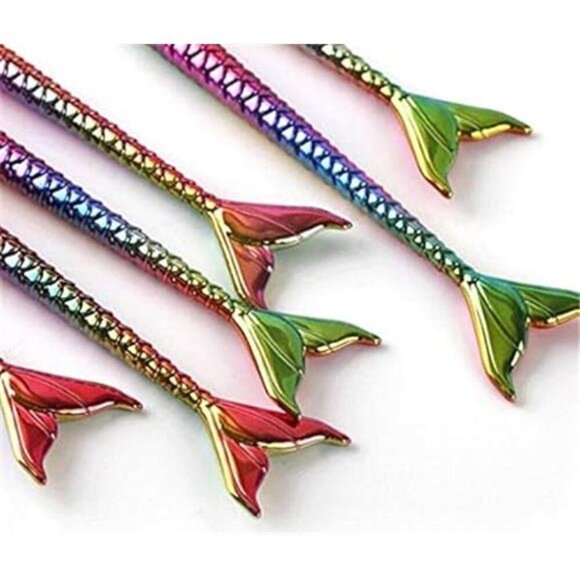 Mermaid Tail Makeup Brush Set 10 Pcs Eye Brushes Eyeshadow Concealer Brow Blend - Picture 3 of 7